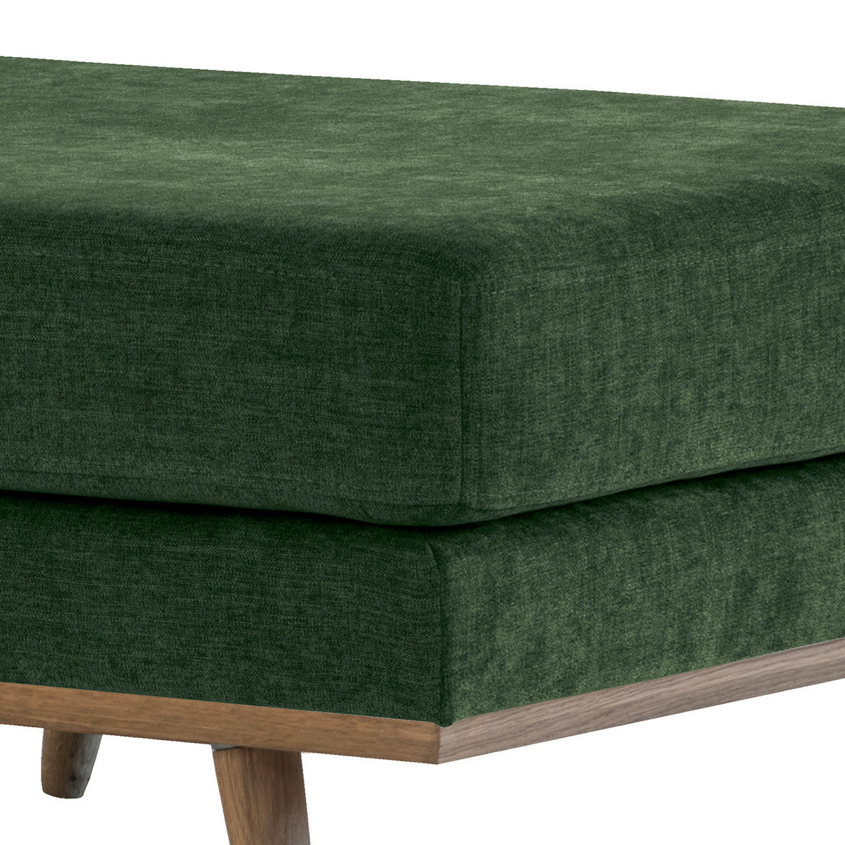 POLSTERHOCKER - Dunkelgrün/Eichefarben, Eichenholz/Textil (85/43/60cm) - home24