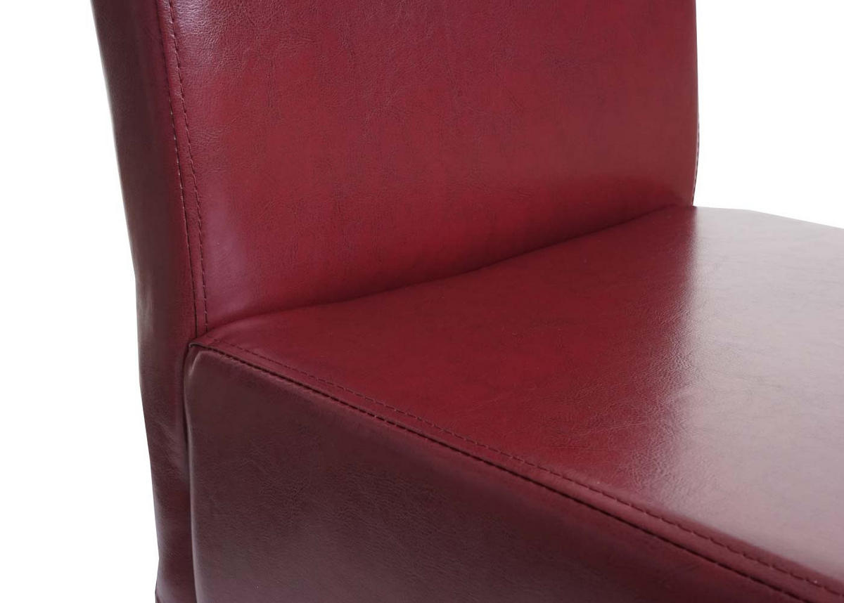 BARHOCKER gepolstert mit Lehne Sitzhöhe 75cm Holz Rot-braun helle Beine Kunstleder - Rotbraun, Kunststoff (39/105/53cm) - PROREGAL