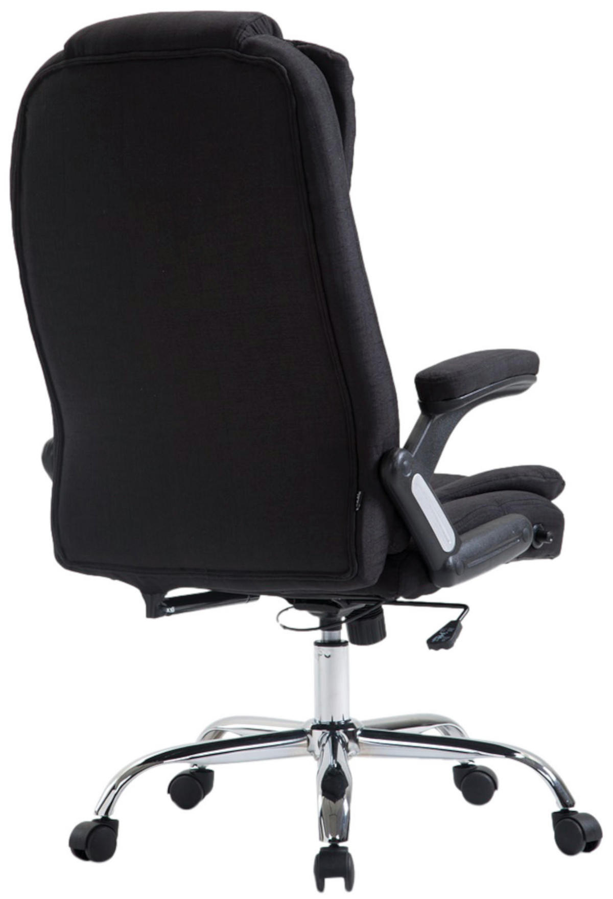 CHEFSESSEL Stoff schwarz - Chromfarben/Schwarz, Textil/Metall (69.5/113/78cm) - CLP