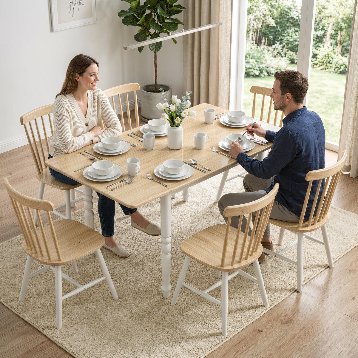 ESSTISCH Naturholz 1 Stück - Beige, Naturmaterialien (134/80/75cm) - GiPP