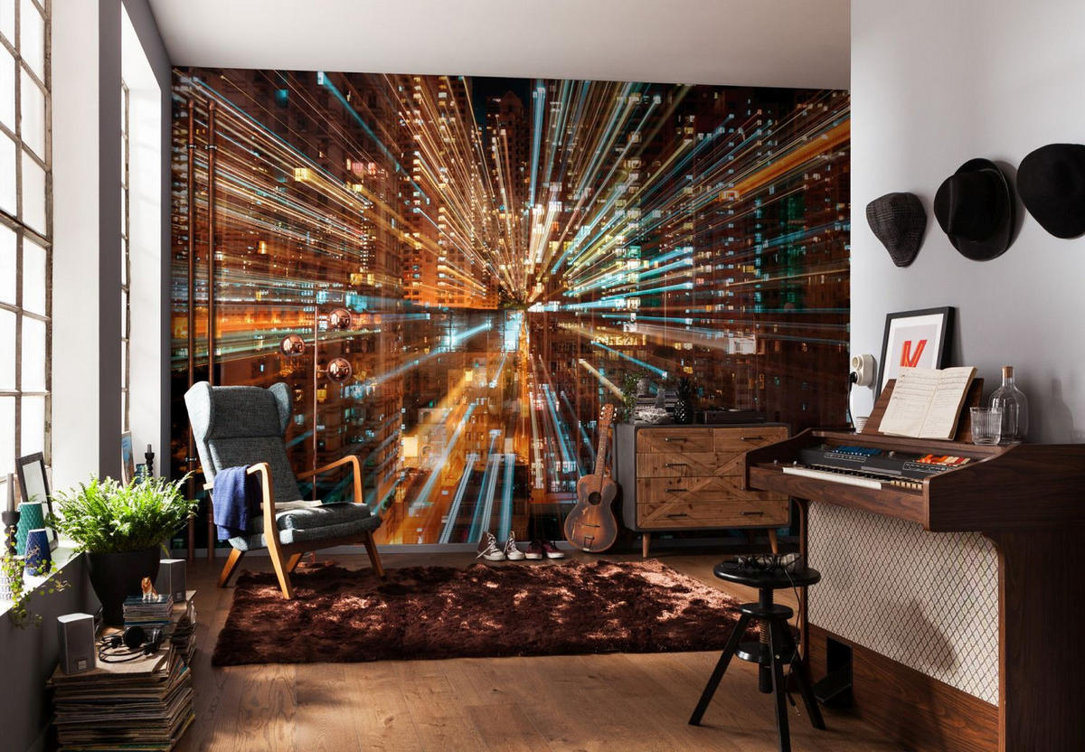 FOTOTAPETE Stadt 368 x 248 cm - Braun, Papier (368/248cm) - Sanders & Sanders