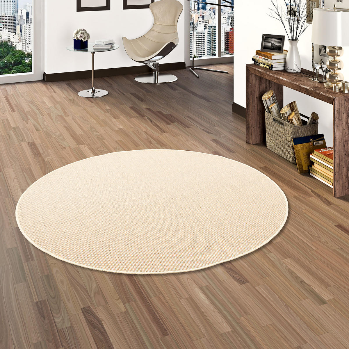 SISAL NATUR TEPPICH RUND - Ecru, Textil (200/200cm) - Snapstyle