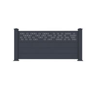 VORGARTENZAUN Adula grau 1,9m H.90cm aluminium - Grau, Metall (189/89cm) - Casanoov