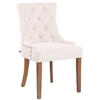 ESSZIMMERSTUHL Aboli Samt, antik-hell Creme - Hellbraun/Naturfarben, Holz/Textil (55/92/58cm) - TPFLiving