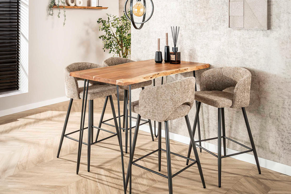 BARTISCH ERGEA Holz Akazie - Schwarz/Braun, Holz/Metall (70/92/130cm) - KAWOLA