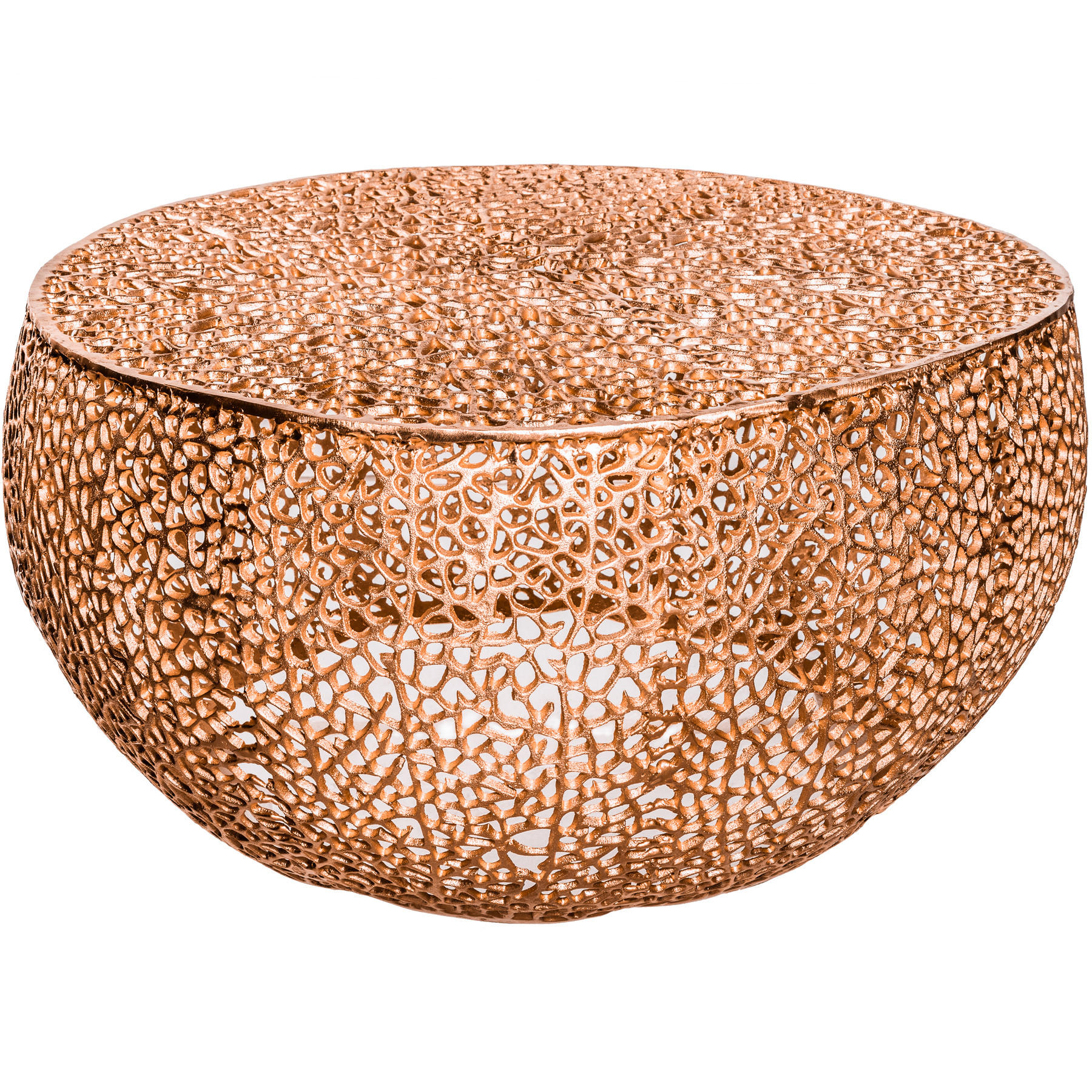 COUCHTISCH ABSTRACT LEAF Metall Kupfer 80 cm - Kupferfarben, Metall (78/80/41cm) - riess-ambiente