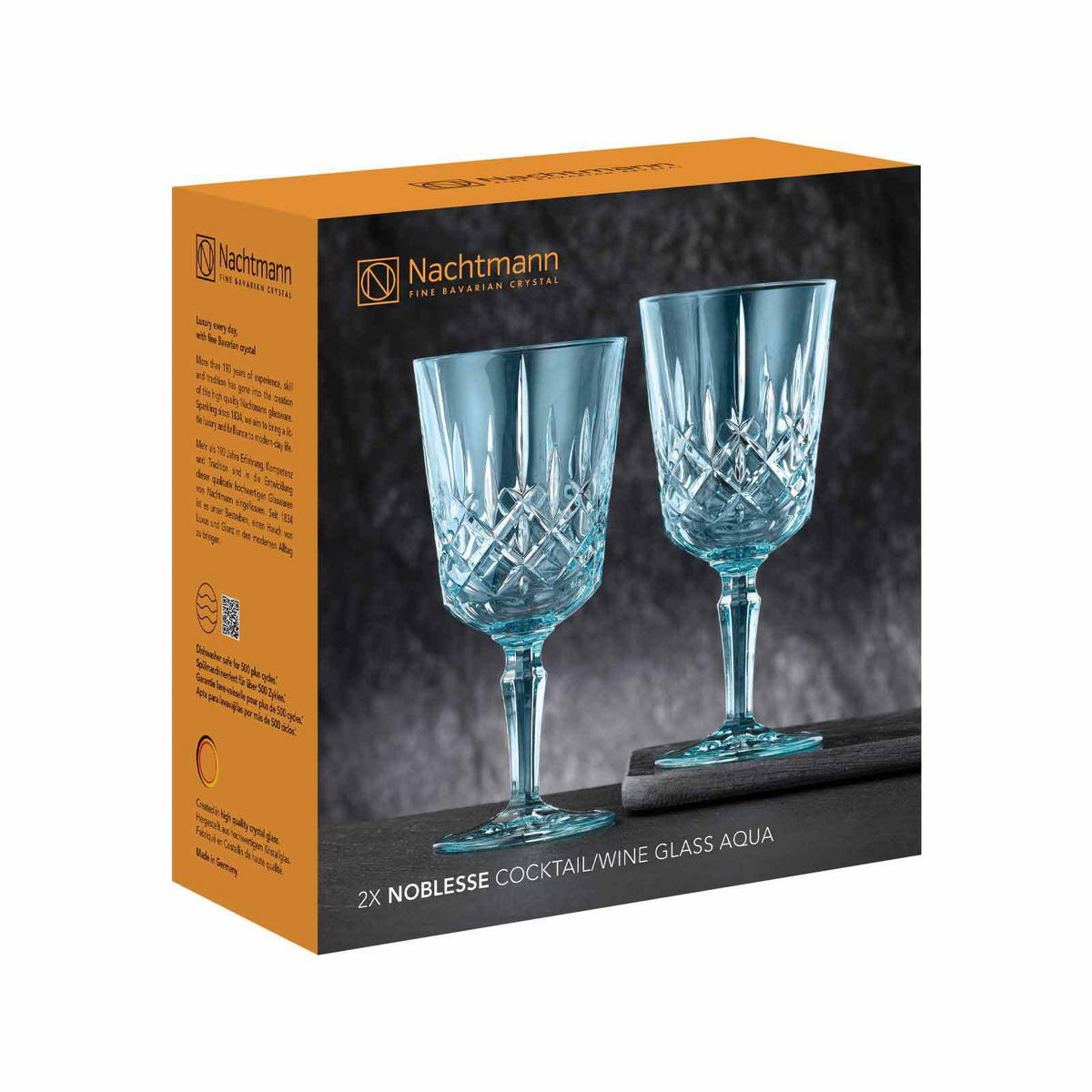 COCKTAIL- / WEINGLÄSER Noblesse Colors Aqua 355 ml 2er Set - Blau, Glas (0.355L) - Nachtmann