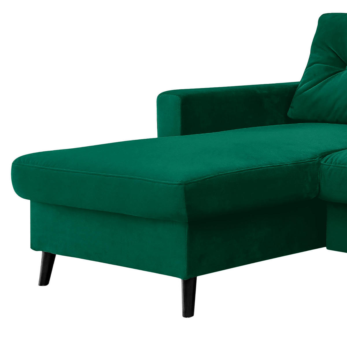 ECKSOFA mit Longchair - Smaragdgrün/Schwarz, Buchenholz/Textil (233/148cm) - home24