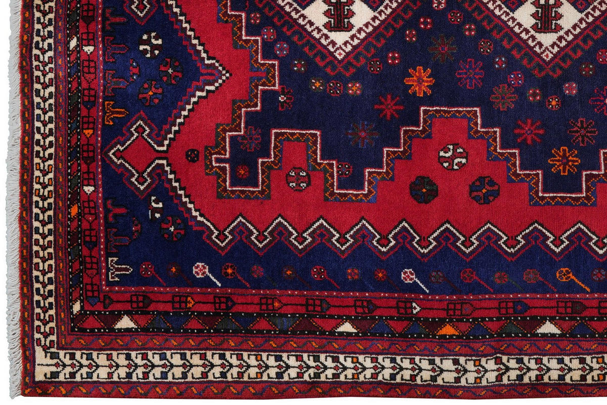 ORIENTTEPPICH handgeknüpft Afshar Blau 232/165 cm Schurwolle - Blau, Textil (165/232cm) - Looma