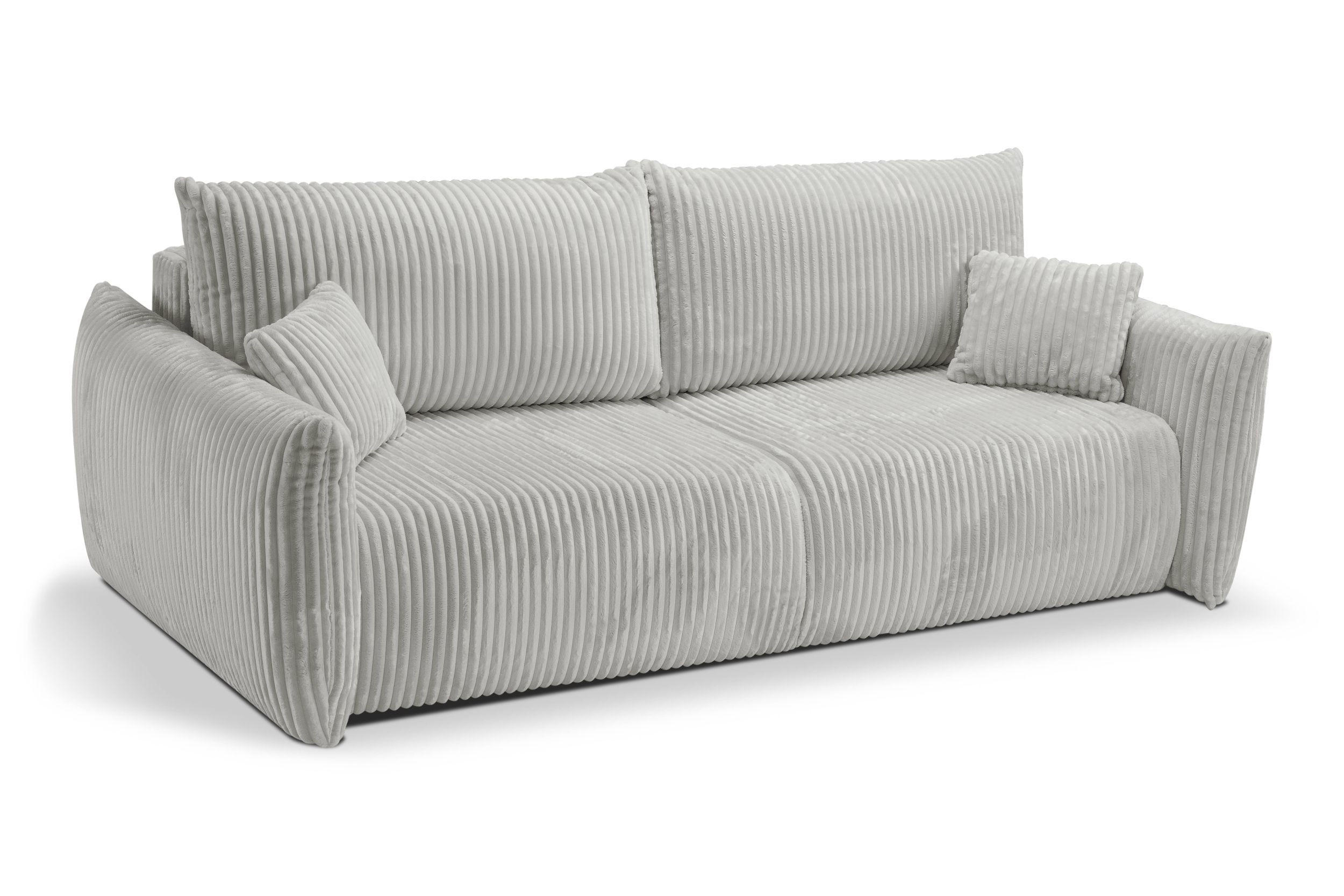 SOFA Hallora - Grau (Tilia 83) - Hellgrau, Holzwerkstoff (240/88/108cm) - Möblo