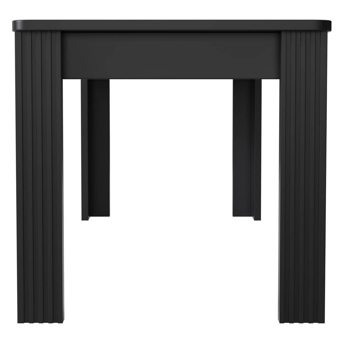 ESSTISCH 116/65/75 cm schwarz aus Spanplatte mit pflegeleichter Tischplatte - Schwarz, Holzwerkstoff (116/65/75cm) - OKWISH