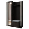 GARDEROBENSCHRANK ARMADIO 137/207/42 cm Modern Garderobe-Set Schwarz - Schwarz/Weiß, Holzwerkstoff (137/207/42cm) - MASSENO