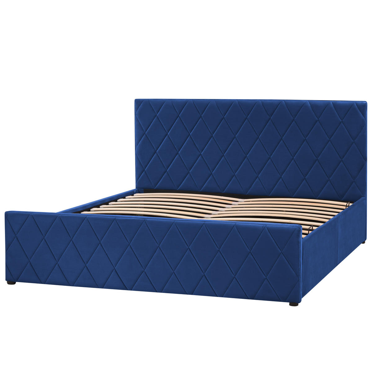 BETT mit Stauraum 160x200 cm Blau Rochefort - Blau, Textil (160/200cm) - Beliani