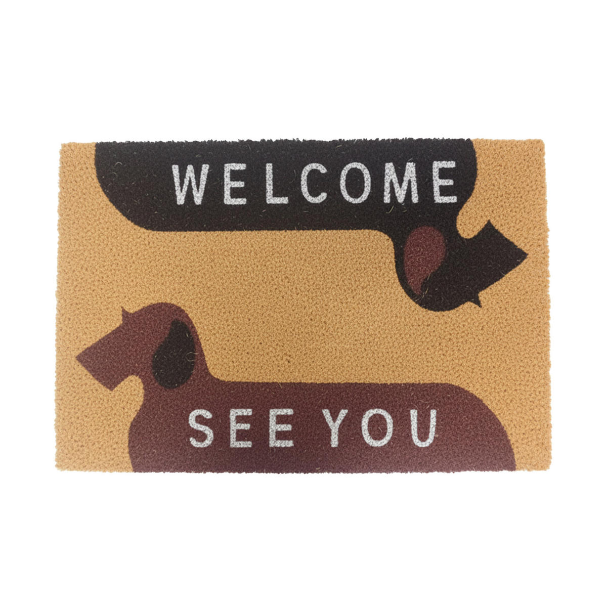 FUSSMATTE - Hellbraun, Kunststoff/Textil (80/50cm) - Relaxdays