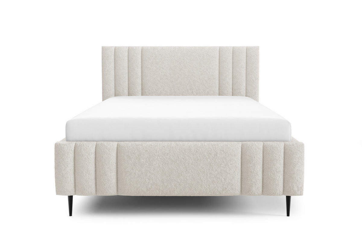 POLSTERBETT RIVIO LEG mit Beinen Bettkasten Lattenrost 140x200 Beige - Beige, Holz (140/200cm) - Furnistar