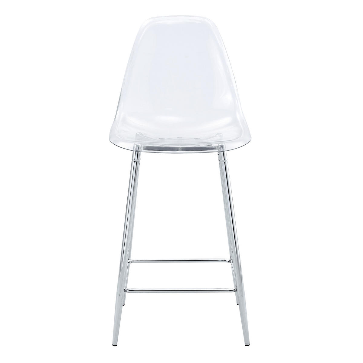 BARHOCKER 4er-Set Transparent Silber Metallgestell - Silberfarben, Metall (45/102/51.1cm) - Meubliv