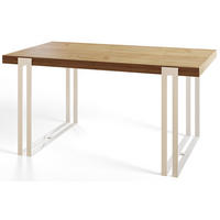ESSZIMMERTISCH ROSA 140X80X77 cm, Farbe: CRAFT, mit Metallbeinen in Farbe Weiß - Weiß/Braun, Holzwerkstoff (140/80/77cm) - Alpi-Möbel
