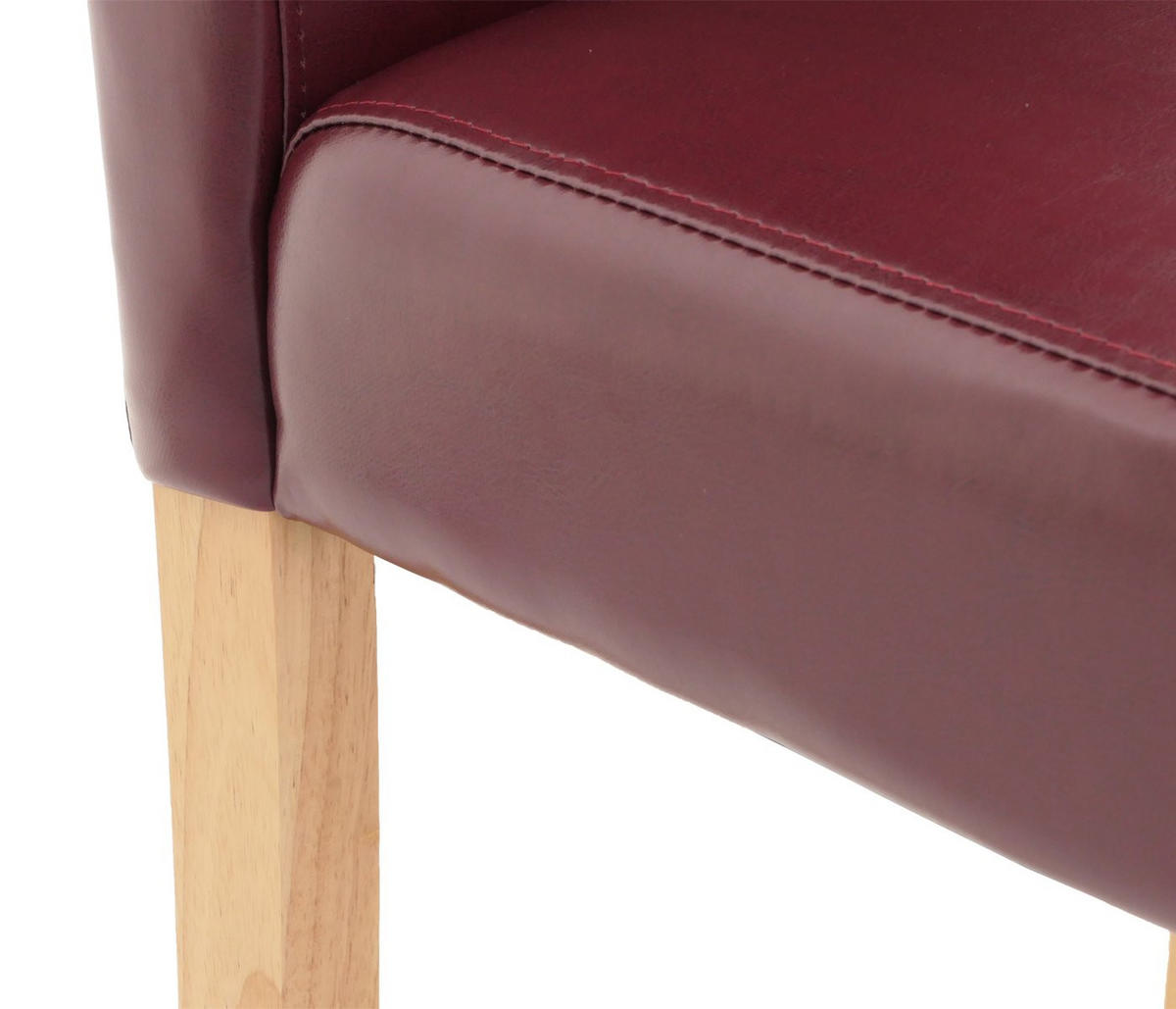 ESSZIMMERSTUHL 6er-Set klassisch und zeitlos 90x43x56cm Sitzhöhe 45cm Kunstleder helle Beine Rot - Rot, Kunststoff (43/90/56cm) - CHEFGASTRO