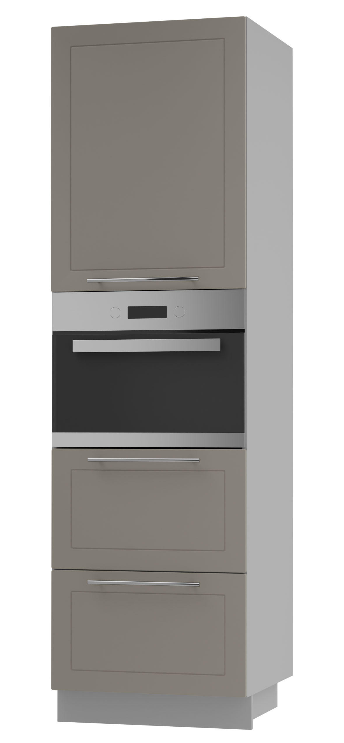 BACKOFEN-HOCHSCHRANK Kvantum D14/RU/2A/356 Beige Matt / Grau Matt 60 / 59 / 207cm - Beige/Grau, Holz/Holzwerkstoff (60/207/59cm) - Feldmann-Wohnen