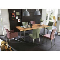 ESSTISCH TOPS&TABLES - Beige/Silberfarben, Holz/Metall (90/180/77cm) - SAM