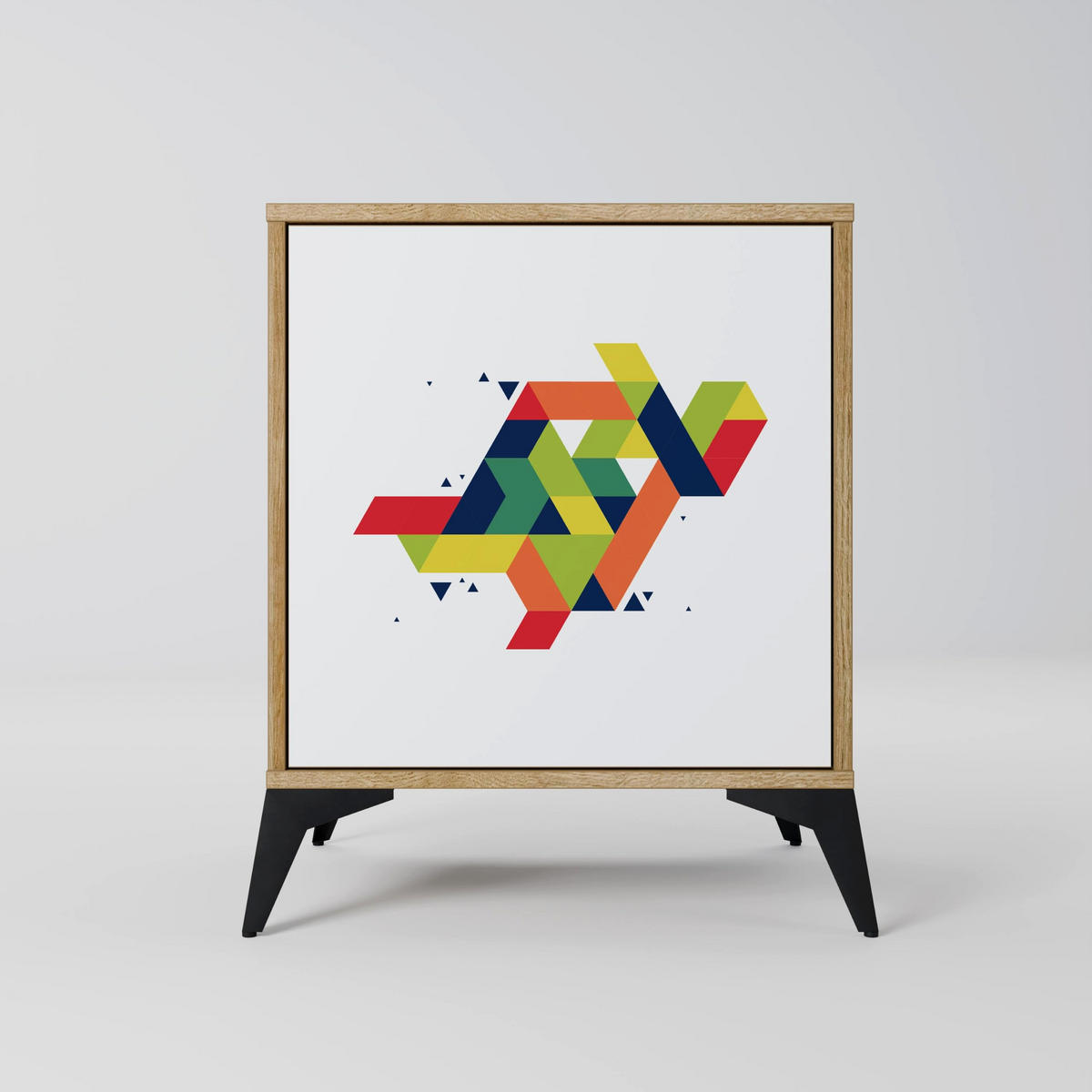 SIDEBOARD FUTURE SIGN, Eichefarben, 57,5x42x57,5 cm, Ohne Füße - Eichefarben/Multicolor, Holzwerkstoff (57.5/57.5/42cm) - SpaceRebels