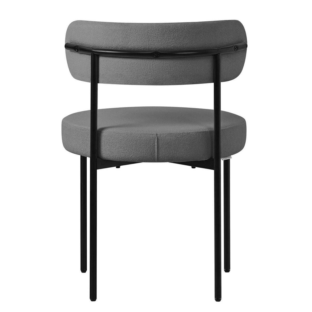 ESSZIMMERSTUHL 6er Set Teddystoff grau - Grau, Metall (53/78/50cm) - ML-DESIGN