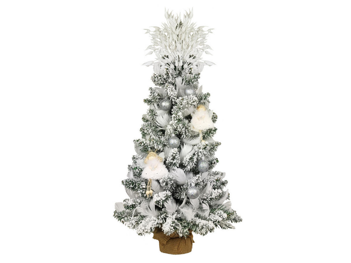 WEIHNACHTSORNAMENTE 12er-Set Ornamente silber mit Glitzer 4 cm - Silberfarben, Kunststoff (4/4/4cm) - LAALU