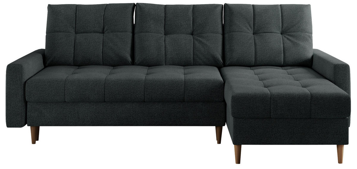 ECKSOFA Colin Struktur Dunkelgrau - Dunkelgrau/Braun, Holz/Textil (220/140cm) - MKS