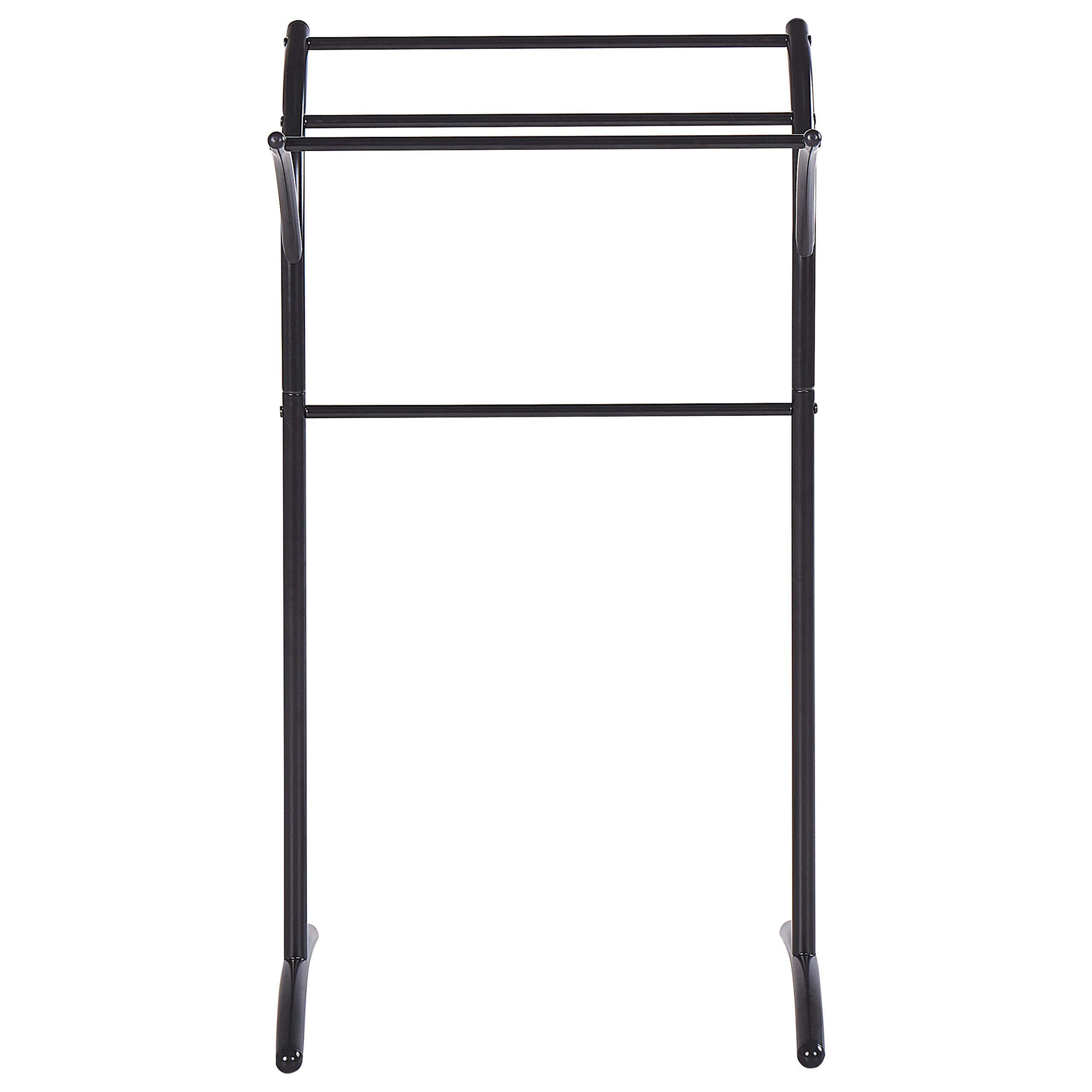 HANDTUCHSTÄNDER Stahl schwarz 51 x 91 cm Yopal - Schwarz, Metall (51/91/37cm) - Beliani
