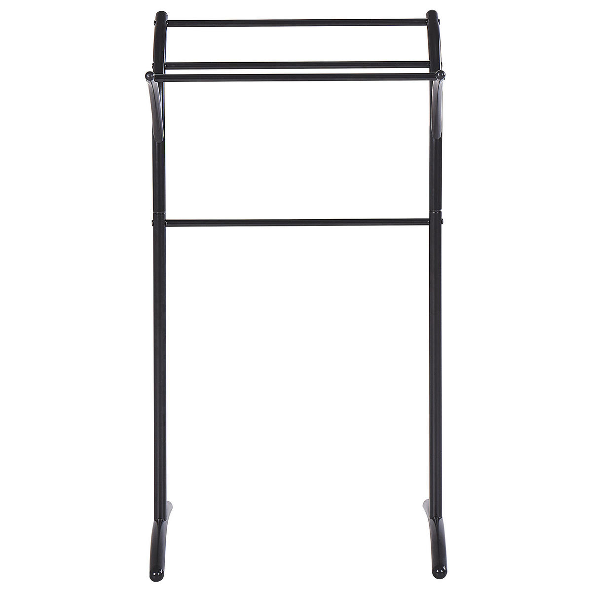 HANDTUCHSTÄNDER Stahl schwarz 51 x 91 cm Yopal - Schwarz, Metall (51/91/37cm) - Beliani