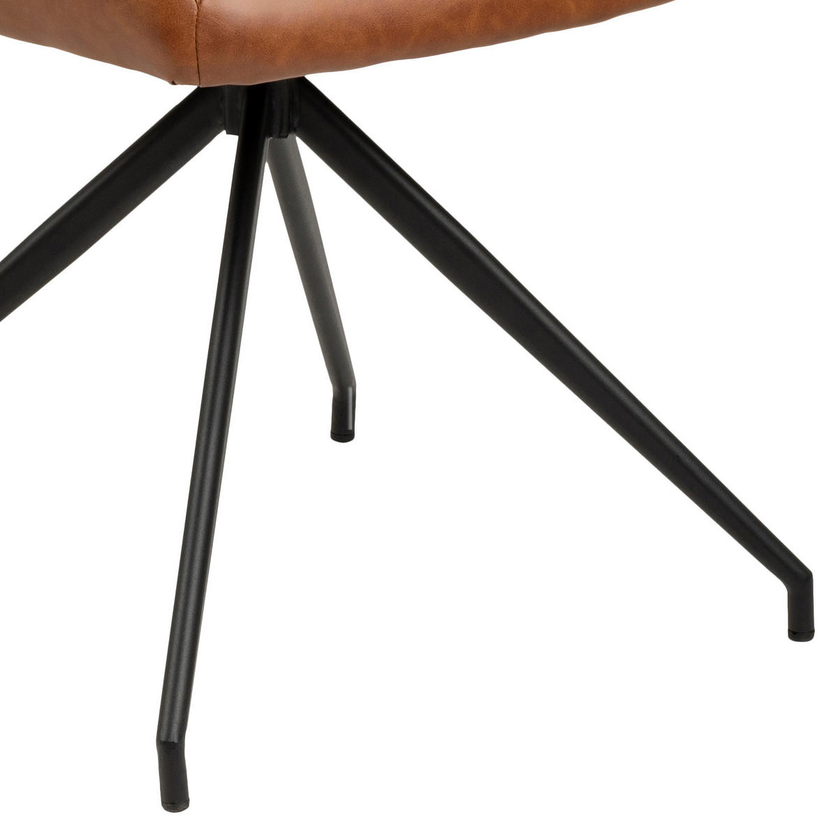 ARMLEHNSTUHL cognac Kunstleder, Metall schwarz - Braun, Holzwerkstoff (56/88/54cm) - ebuy24