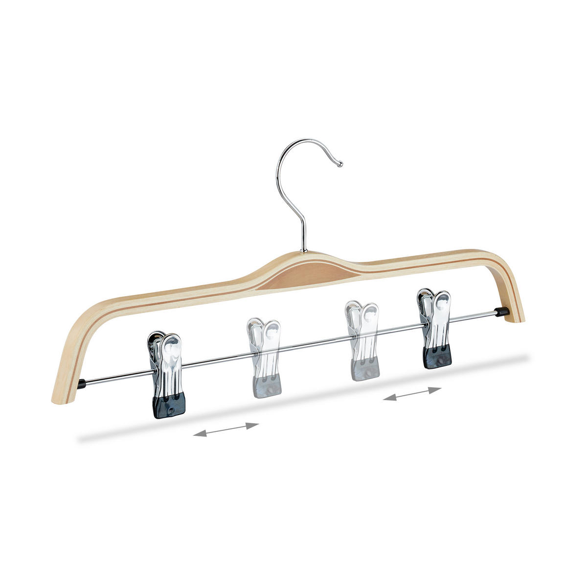 5XVEŠIAK na nohavice - svetlohnedá, kov/drevo (37.5/17/2.5cm) - Relaxdays