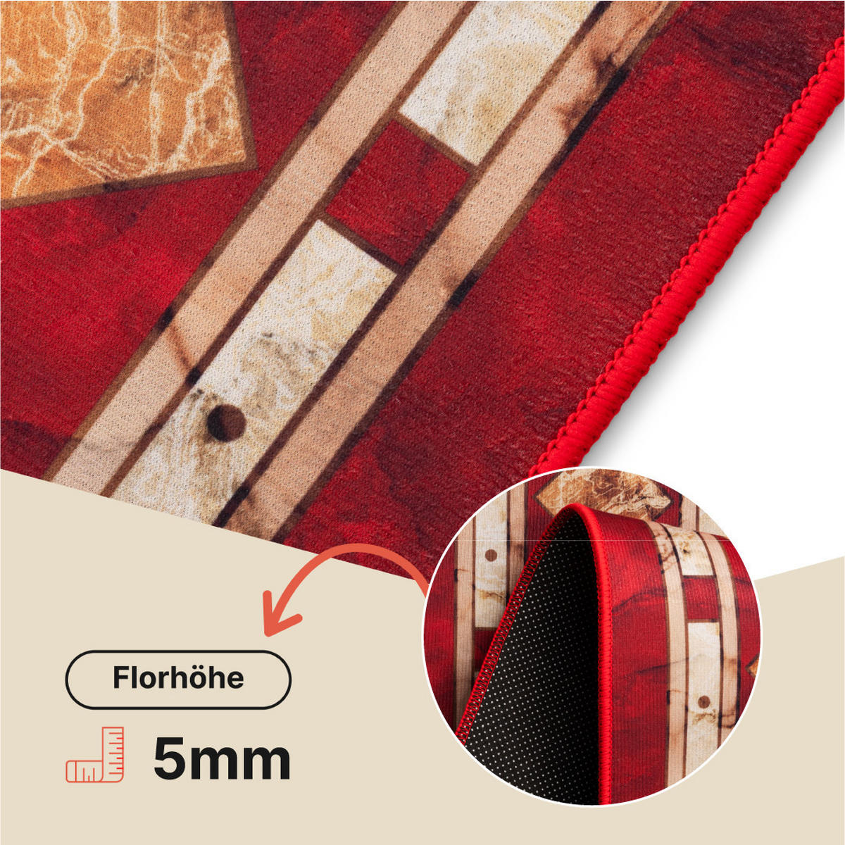 TEPPICH NORA Rot 140/200 cm - Rot, Textil (140/200cm) - Tapiso