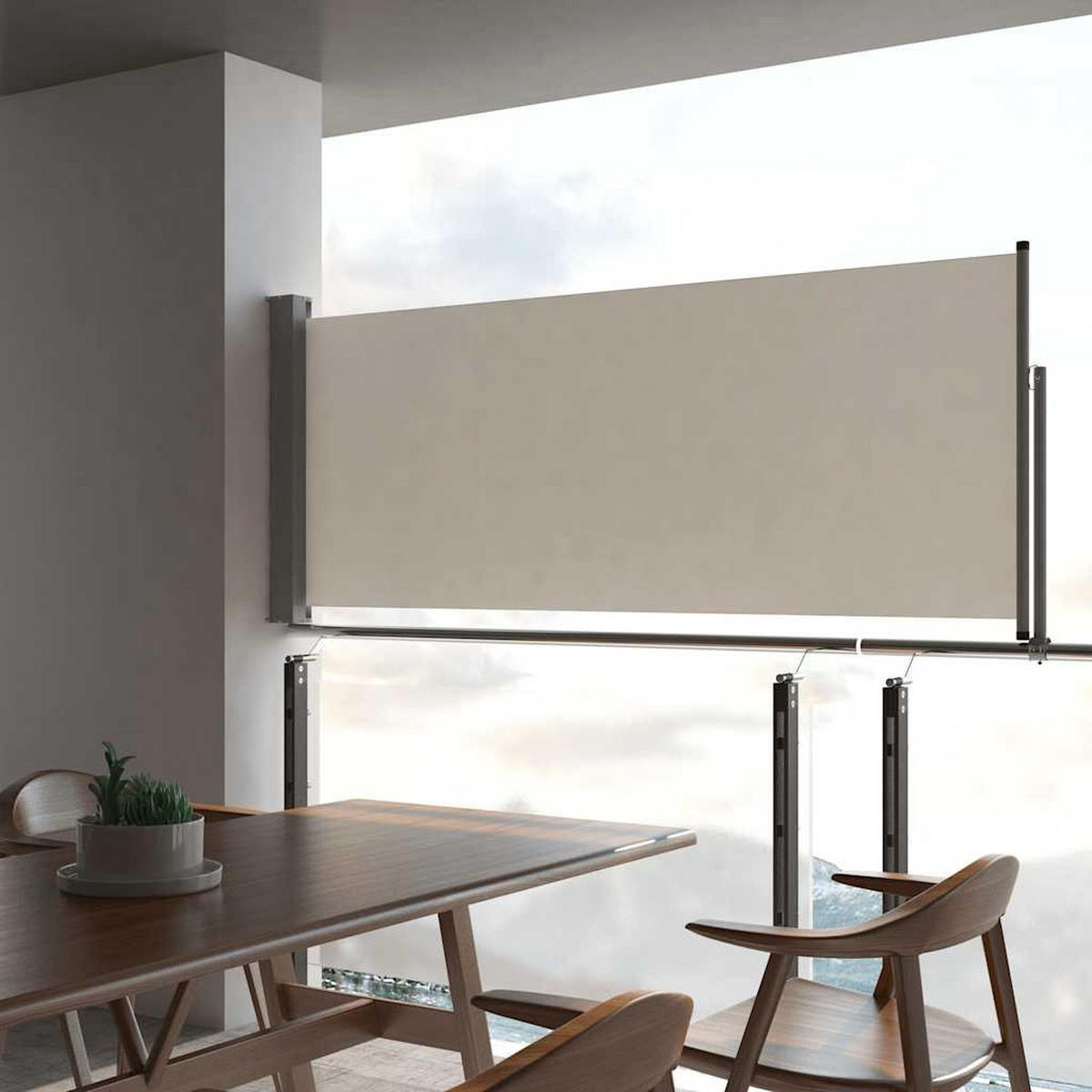 AUSZIEHBARE Seitenmarkise 100 x 300 cm Creme - Creme, Textil (300/100/300cm) - furnicato