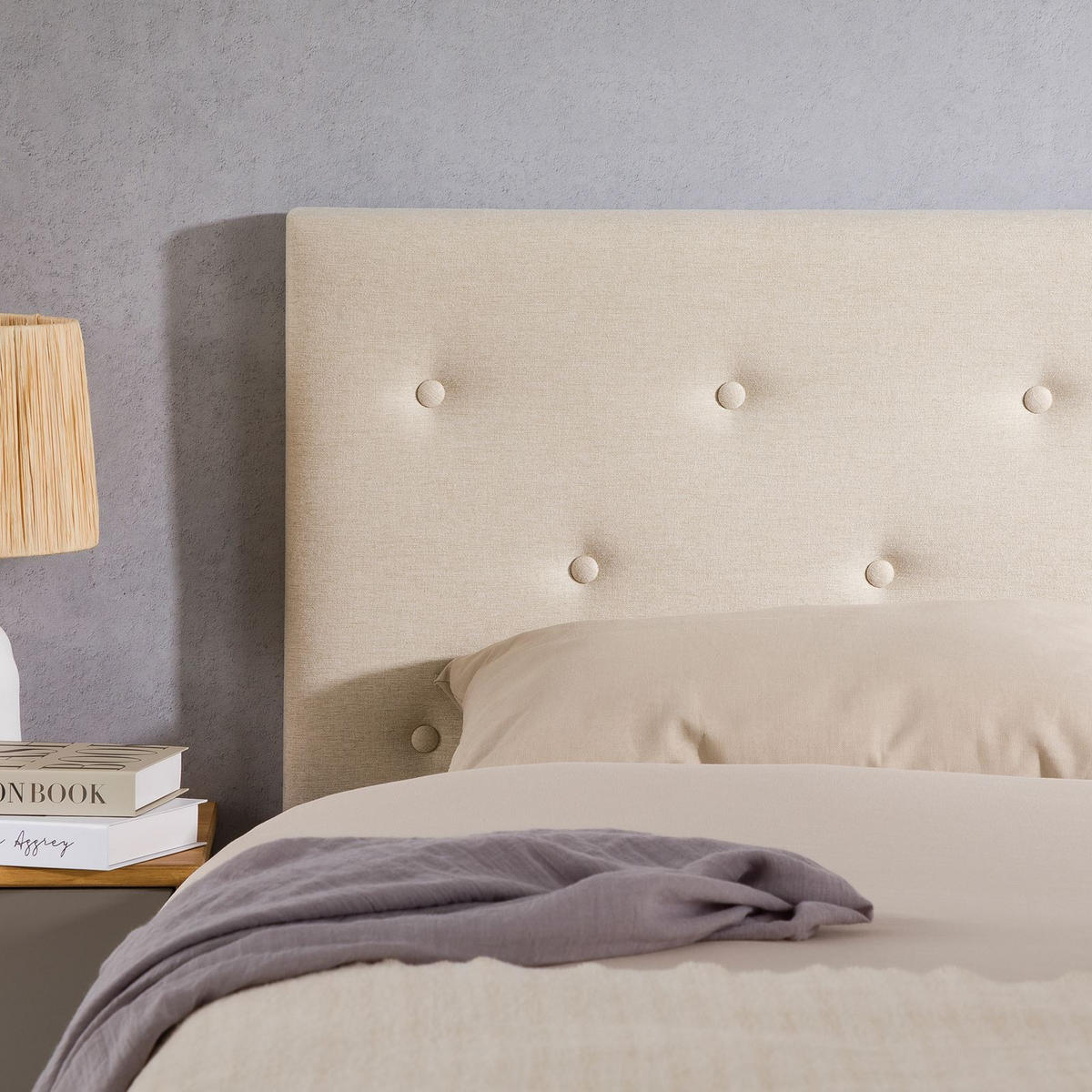 KOPFTEIL LULINE 160X190 CM - Beige, Textil (160/92/7cm) - IDIMEX