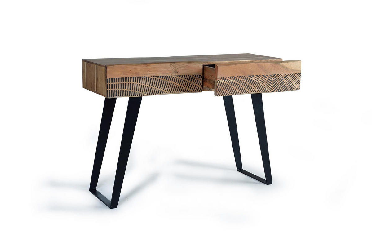 KONSOLE aus Akazienholz und Metall - Braun, Holz (110/77/40cm) - Giner y Colomer