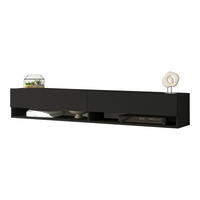 TV-ELEMENT Laitila - Schwarz, Holzwerkstoff (180/29.5/31.5cm) - [en.casa]