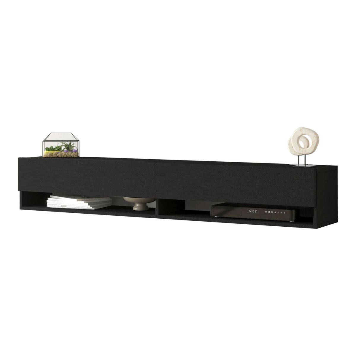 TV-ELEMENT Laitila - Schwarz, Holzwerkstoff (180/29.5/31.5cm) - [en.casa]
