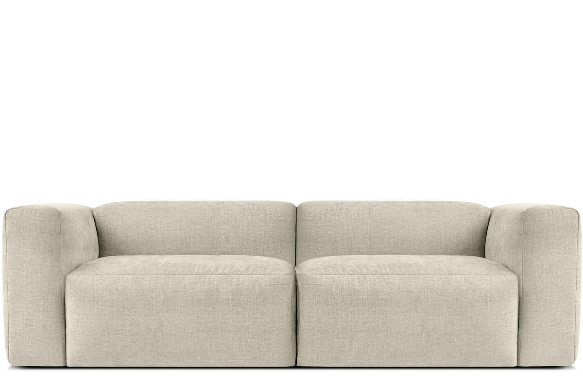 2,5-SITZER-MODULSOFA BUFFO mit extrem weicher und bequemer Sitzfläche, Gewebestoff, ecru - Ecru, Textil (250/73/96cm) - KONSIMO®