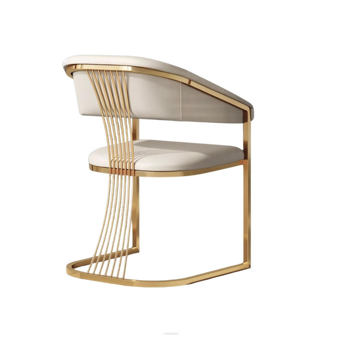 GLAM Elegance Design-Stuhl – Zeitlose Raffinesse in Gold - Goldfarben, Textil/Metall (63/86/61cm) - Fortisline