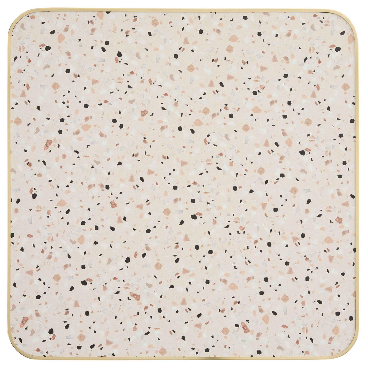 TISCHPLATTE quadratischer 60 cm, Weiß - Goldfarben/Weiß, Holz (60/2.5/60cm) - Oviala