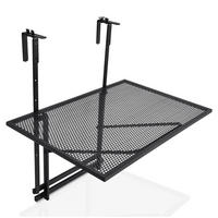 ZÁVĚSNÝ BALKONOVÝ STŮL skládací černá - černá, kov (40.5/60.5/82.5cm) - COSTWAY