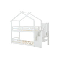 HOCHBETT Hausbett - 90 x 190 cm - Kiefer & MDF - Weiß - TALETY - Weiß, Holz (96/250cm) - Vente-Unique