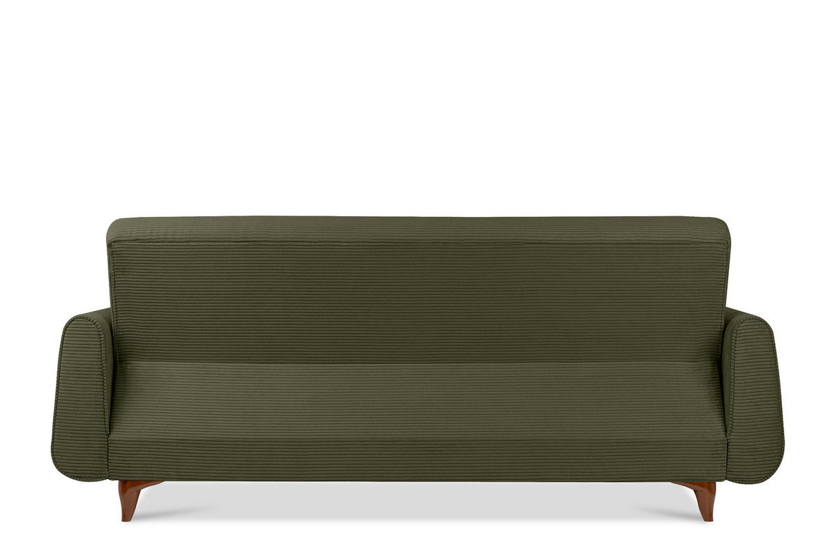 3-SITZER-SCHLAFSOFA GUSTAVO II mit Armlehnen, Olive - Olivgrün, Holz/Holzwerkstoff (230/98/98cm) - KONSIMO®
