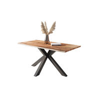 ESSTISCH POLLY - Beige/Schwarz, Holz/Metall (80/140/77cm) - SAM