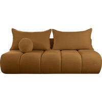 SCHLAFSOFA Milla mit Bettkasten, Bernstein Braun 205/97/85 cm - Bernsteinfarben, Textil/Metall (205/97/85cm) - WFL GROUP
