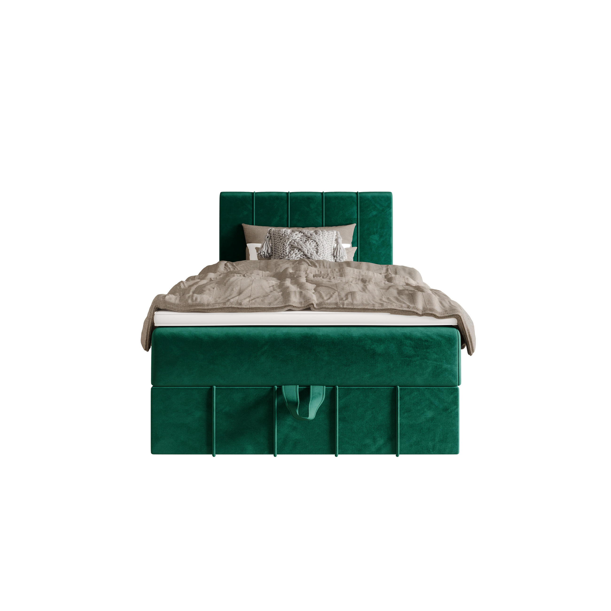 BOXBETT BAHAMA 90x200 Monolith 37, mit Matratze H3, Bonell und Topper, Grün - Grün, Holz/Kunststoff (90/200cm) - Bedante