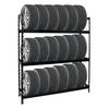 REIFENREGAL Tiger XL 200x180x45 cm 300 kg Fachlast bis zu 21 Reifen auf 3 Ebenen Schwarz - Schwarz, Metall (180/200/45cm) - PROREGAL