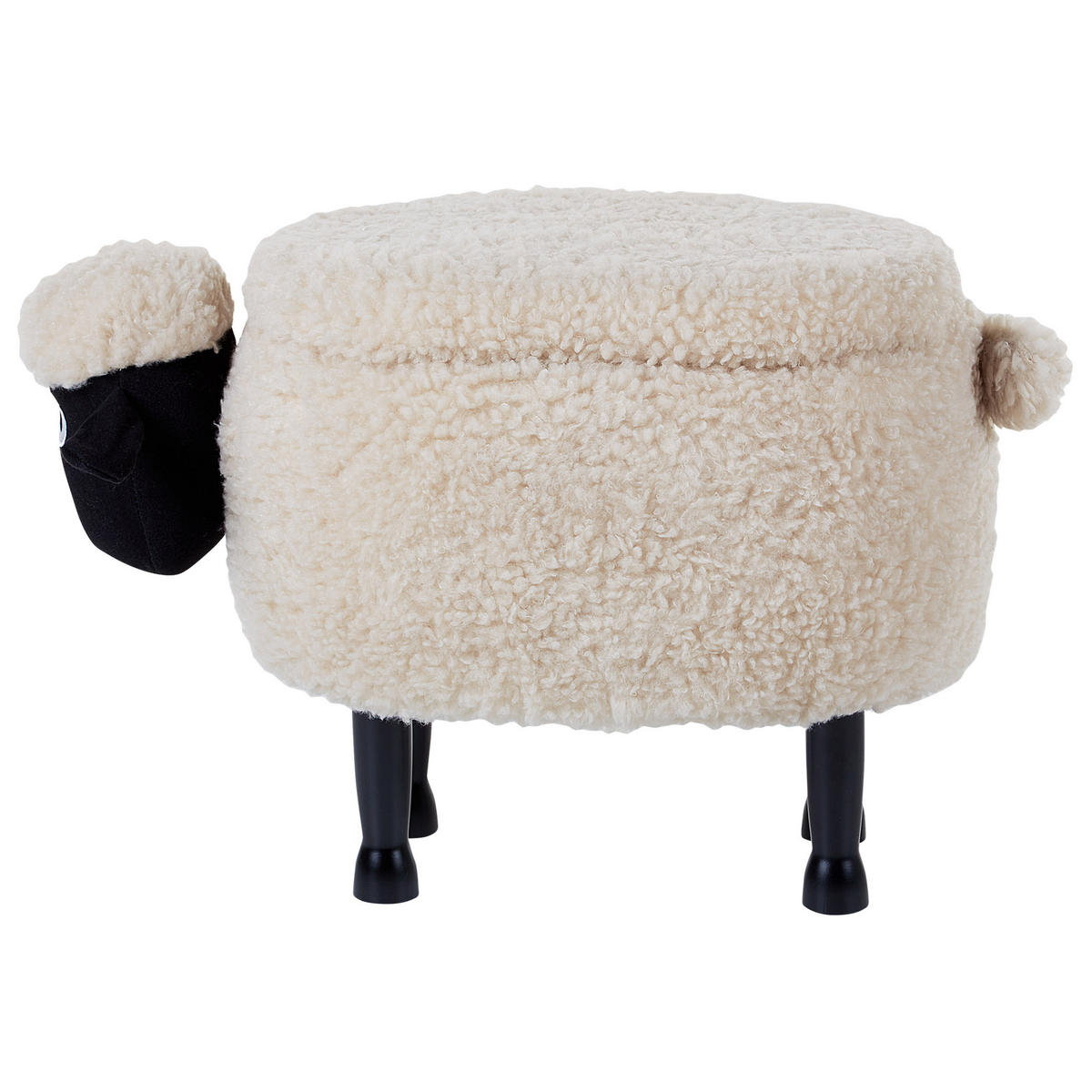 HOCKER Sheep 35/55/40 cm - Beige, Kunststoff/Textil (55/40/35cm) - Beliani