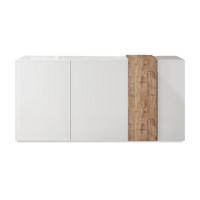 SIDEBOARD 3 Türen Pluton - L181 cm - Naturfarben/Weiß, Holz (180.5/84.3/38cm) - Vente-Unique